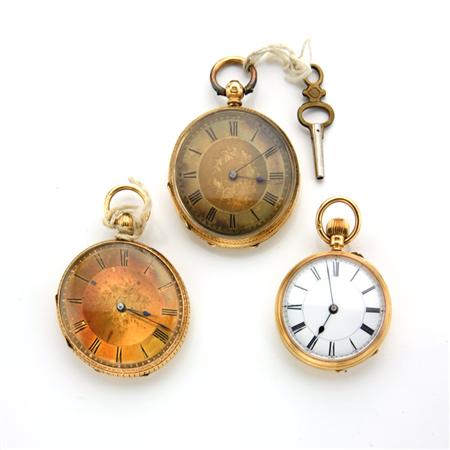 Appraisal: Three Open Face Pocket Watches Estimate -