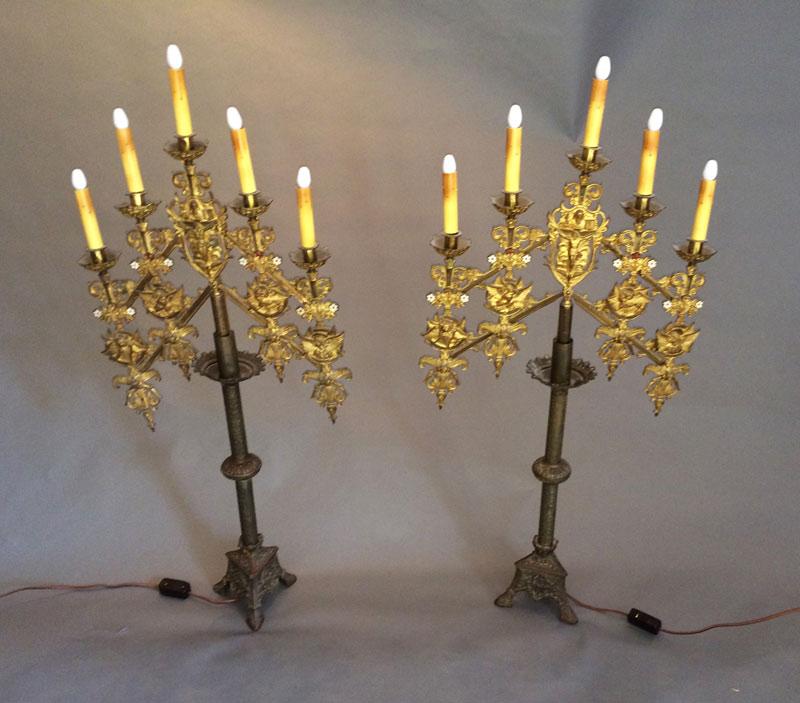 Appraisal: - th C French Candelabras th Century French candelabras h