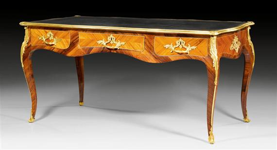 Appraisal: BUREAU PLAT Louis XV style parts from old elements stamped