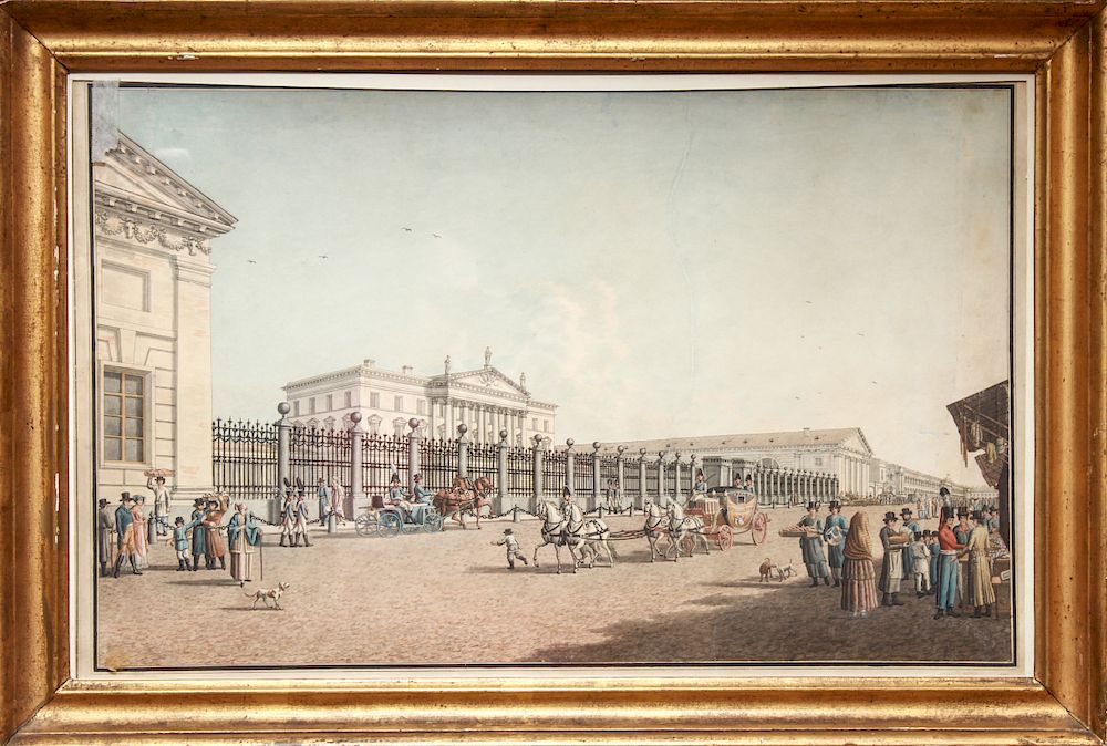 Appraisal: B Patersson Saint Petersburg Watercolor Etching Benjamin Patersson Swedish -