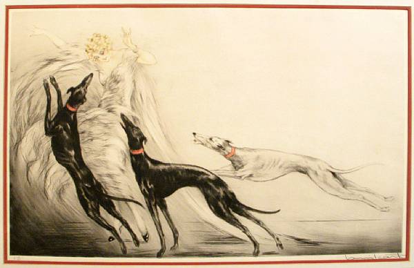 Appraisal: Louis Icart Coursing II H C amp I Etching and