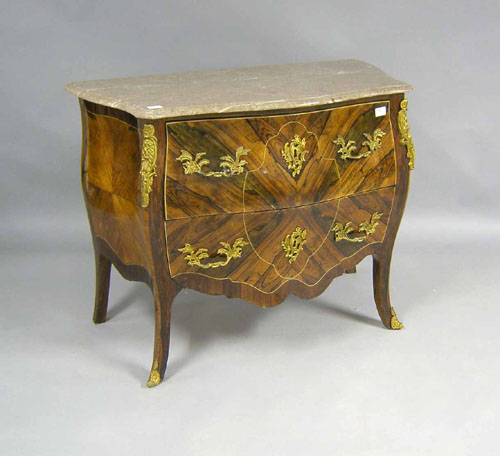 Appraisal: Pair of French style marble top commodes h w