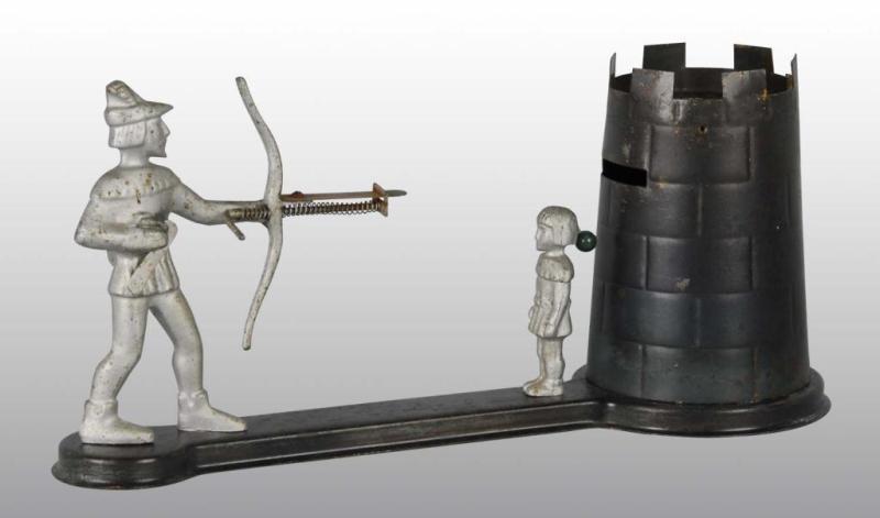 Appraisal: Aluminum William Tell Mechanical Bank Description Australian Condition Excellent