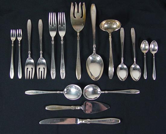 Appraisal: Gorham Nocturne Sterling Flatware Service for twelve luncheon knives dinner