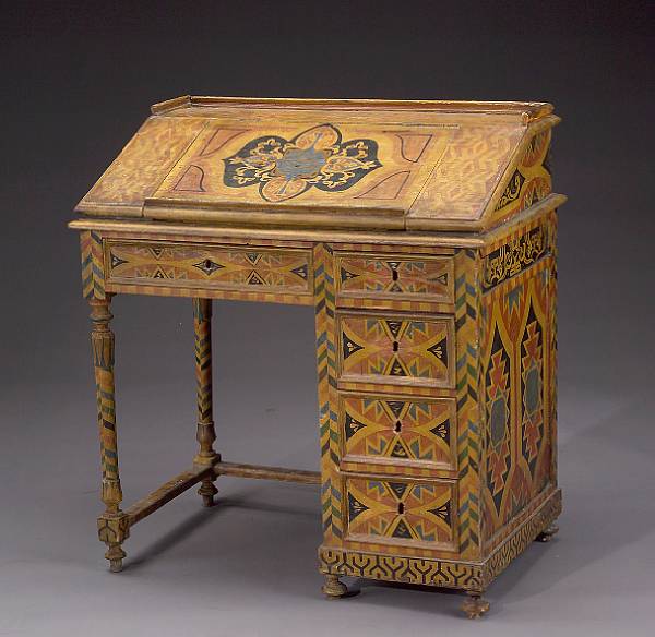 Appraisal: An Italian Aesthetic painted desk in the manner of Carlo