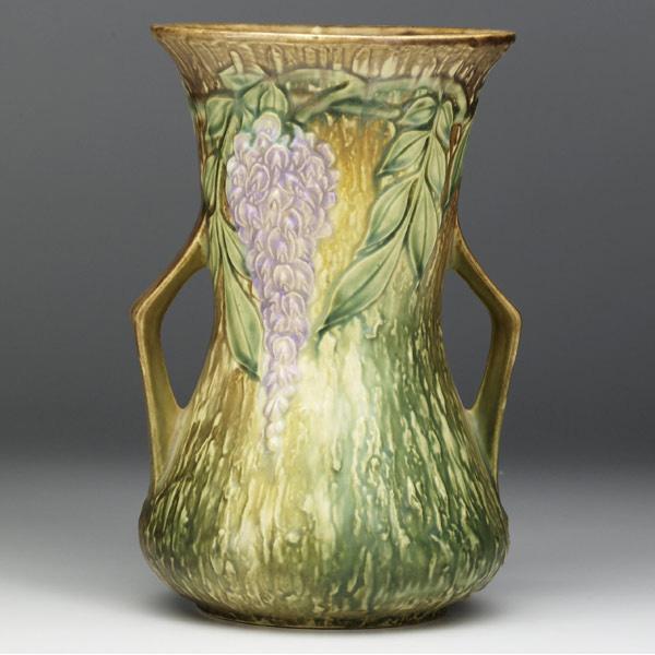 Appraisal: ROSEVILLE Brown Wisteria vase Unmarked