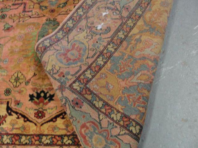 Appraisal: Handmade Center Medallion Carpet Overall brown and great quality From