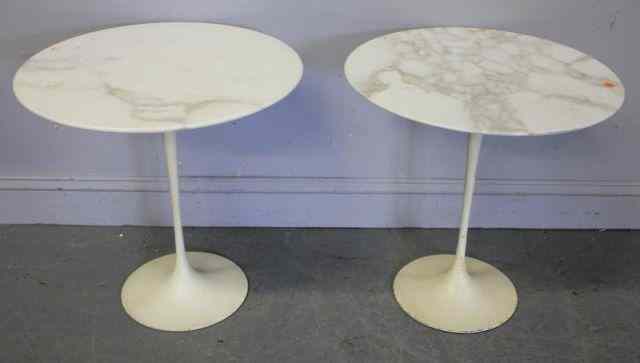 Appraisal: Knoll for Saarinen Midcentury Tulip End Tables From a Stamford