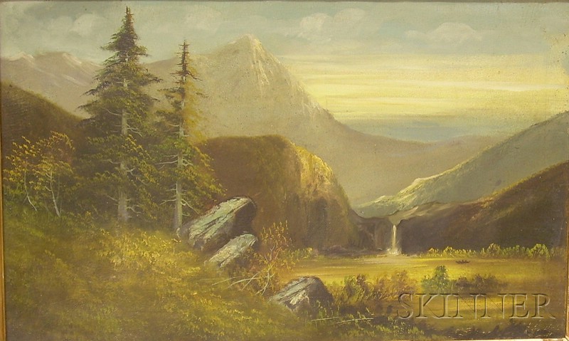 Appraisal: th Century American School Oil on Canvas Yosemite View unsigned