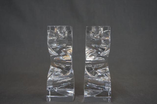 Appraisal: Mikasa Platinum Modern Prism Candle Sticks Like new Mikasa Platinum