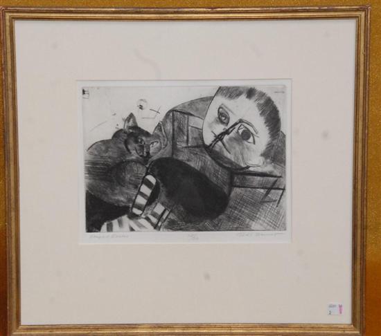 Appraisal: WILL BARNETT b Etching striped Sox Signed numbered undated x