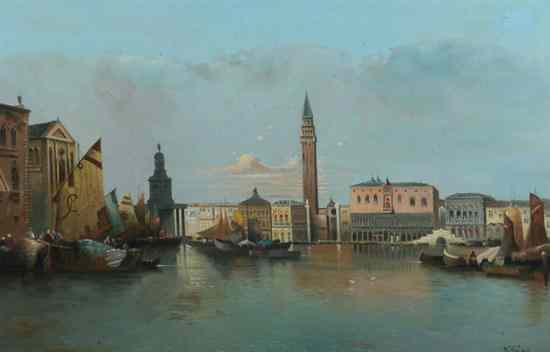 Appraisal: ANTON H BNER Austrian - THE DOGE'S PALACE VENICE signed