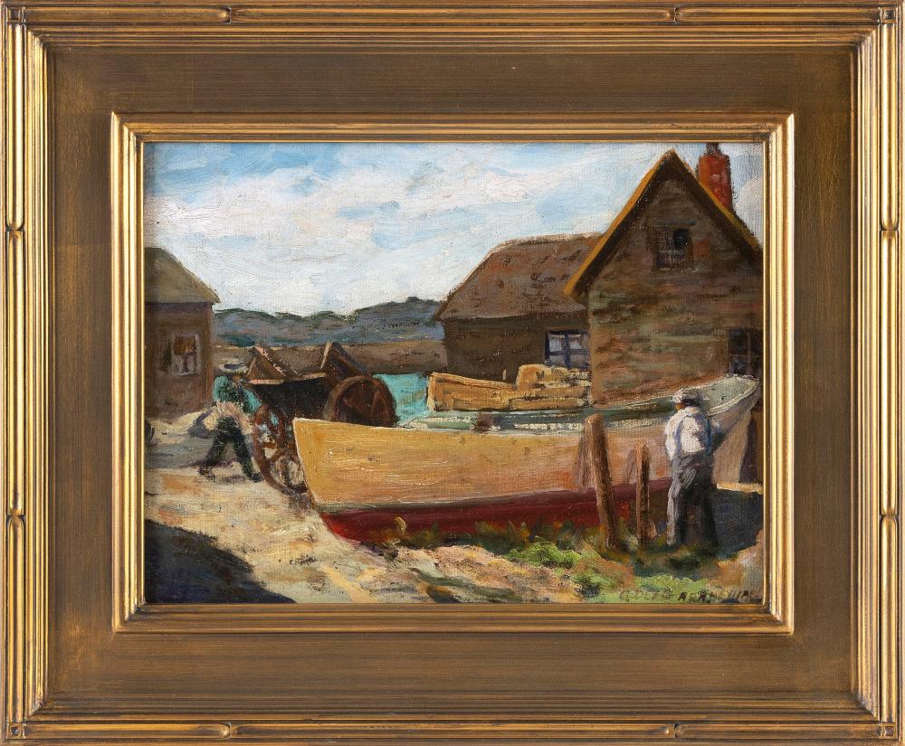 Appraisal: GIRAGOS DER GARABEDIAN VERMONT MASSACHUSETTS ARMENIA - PAINTING THE BOAT