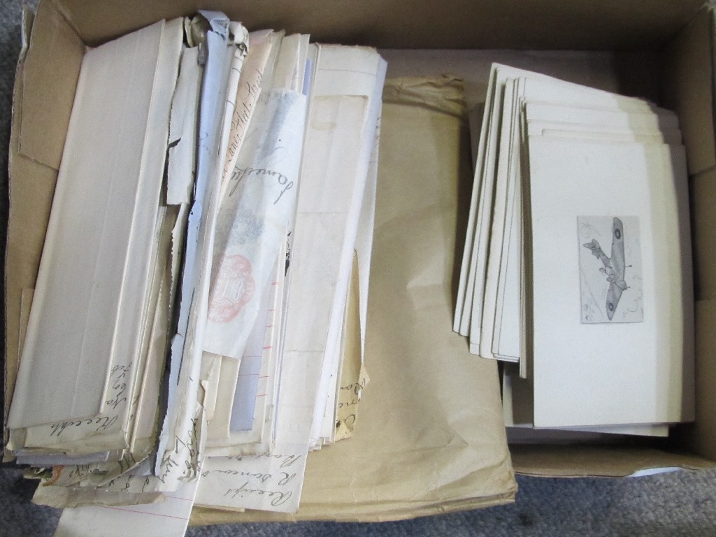 Appraisal: Lot comprising assorted documents and some cartoon cards