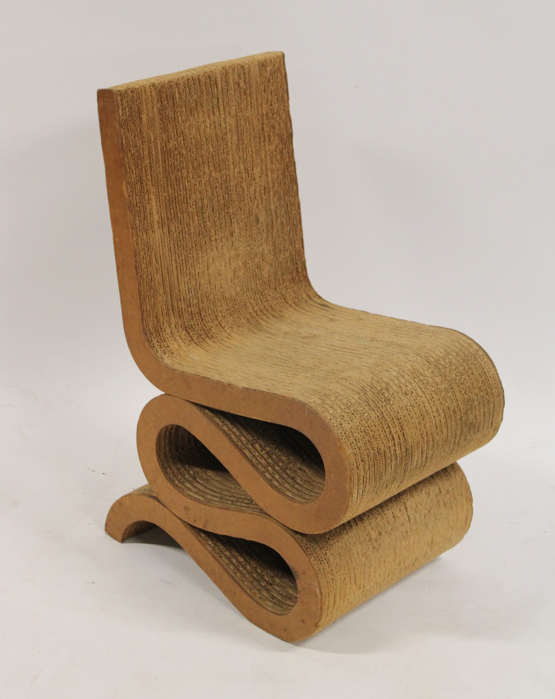 Appraisal: Frank Gehry Cardboard Wiggle Chair Wiggle chair with masonite edges