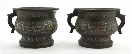 Appraisal: A Pair of Chinese Cloisonne Jardinieres each of low circular