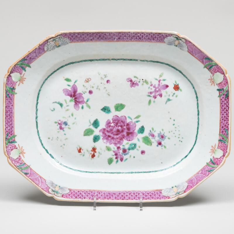 Appraisal: Chinese Export Famille Rose Porcelain Platter Unmarked x in Condition