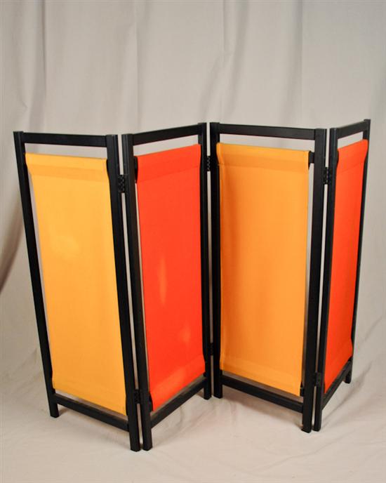 Appraisal: Yellow and Orange Modern Folding -panel Screen by Gold Medal