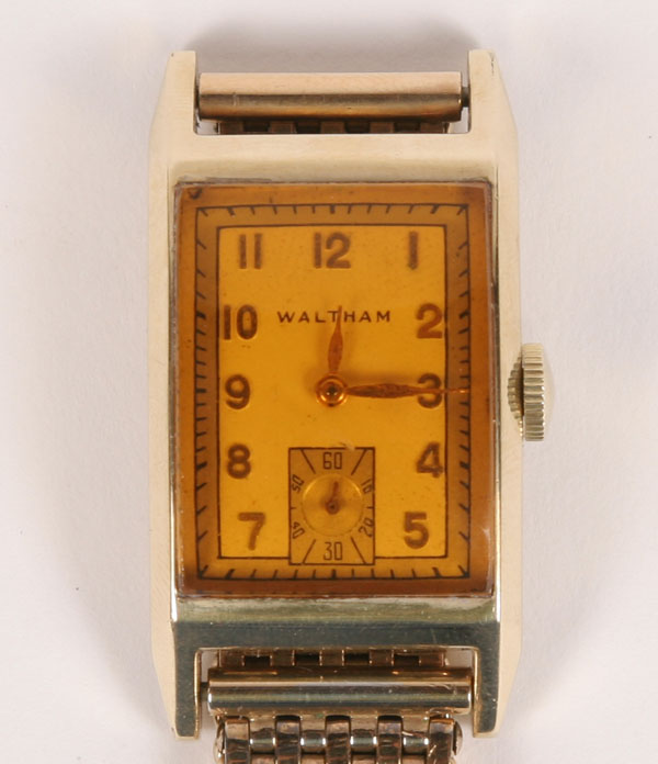 Appraisal: Waltham wristwatch gold filled case with metal band