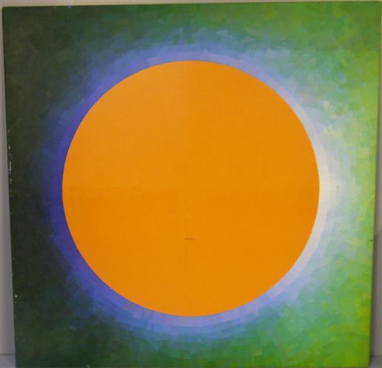 Appraisal: Peter Schmidt - German abstract composition large orange circle on