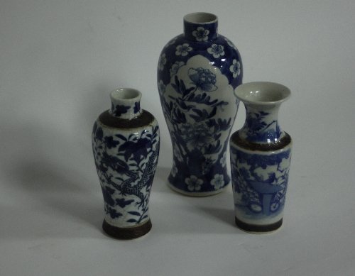 Appraisal: A Chinese blue and white baluster jar cm high a