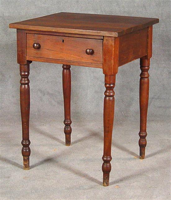 Appraisal: Country Sheraton One Drawer Table Mid th Century Tennessee Walnut