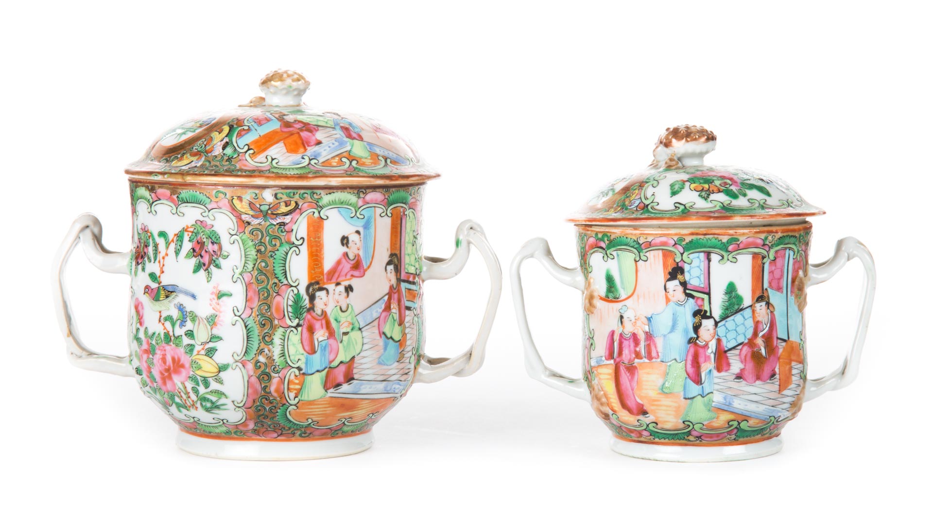 Appraisal: Two Chinese Export Rose Medallion sugar bowls fourth quarter- th