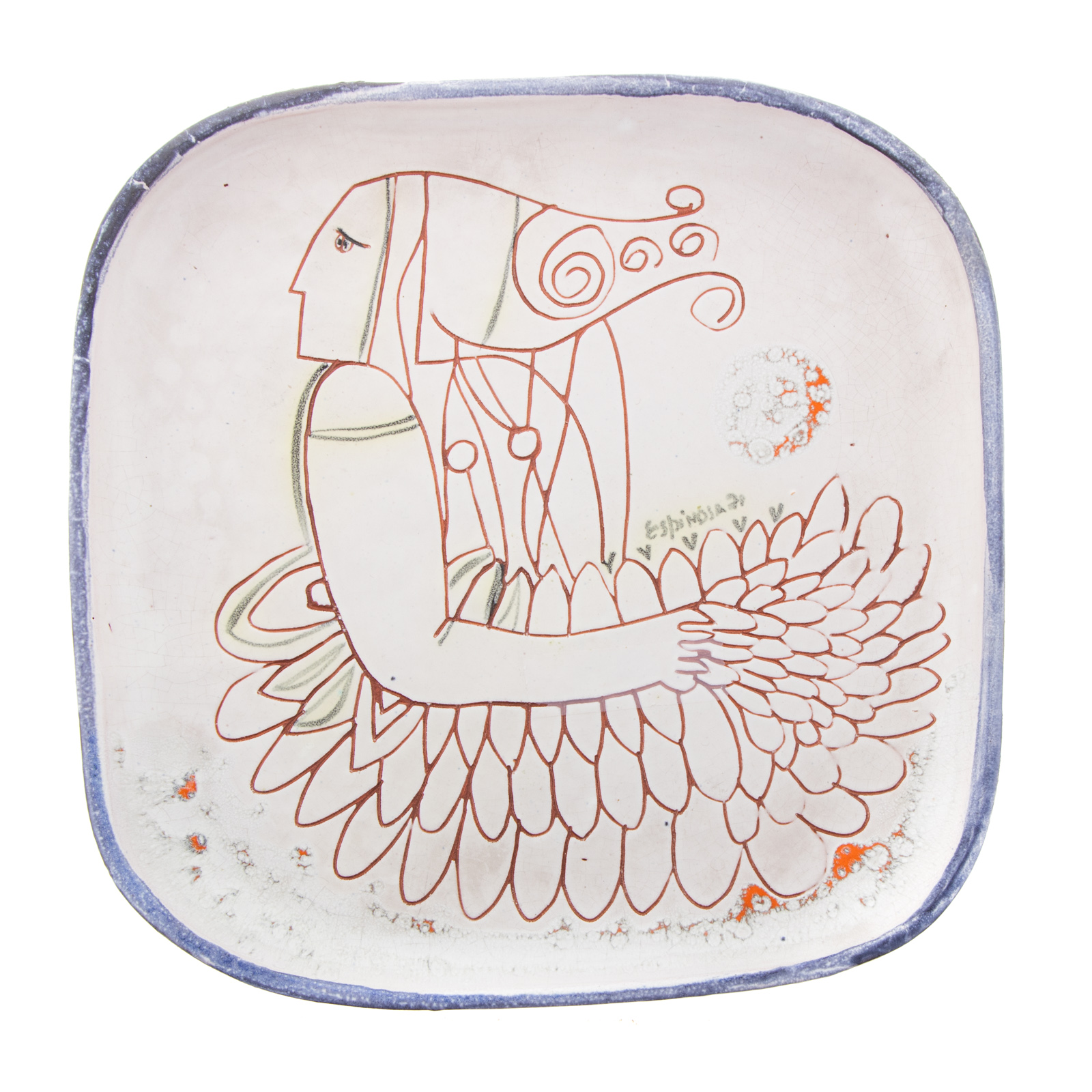 Appraisal: SUSANA ESPINOSA FIGURATIVE MID-CENTURY CERAMIC Argentinian b Decorated redware ceramic