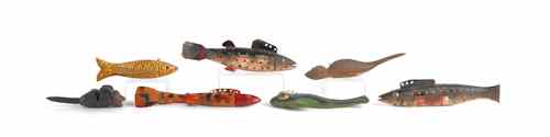 Appraisal: Group of contemporary painted fish decoys