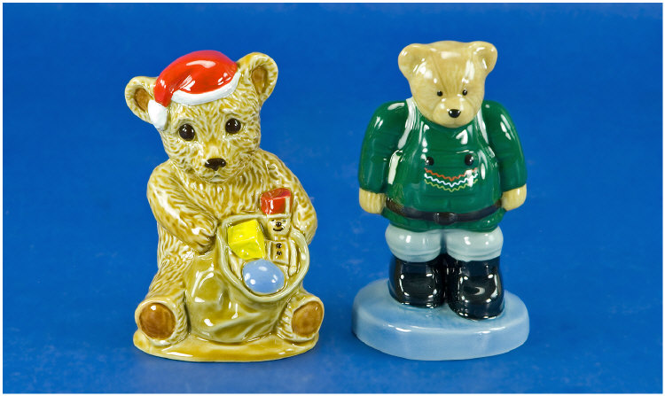 Appraisal: Two Wade Teddy Bears Christmas Teddy and Camping Bear both