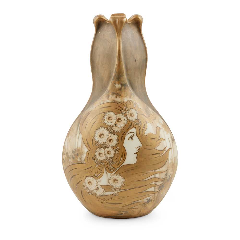 Appraisal: REISSNER STELLMACHER KESSEL TURN-TEPLITZ BOHEMIA JUGENDSTIL 'AMPHORA' VASE CIRCA painted