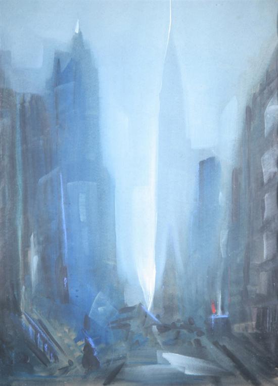 Appraisal: LEON LOUIS DOLICE American - NEW YORK AT NIGHT pastel