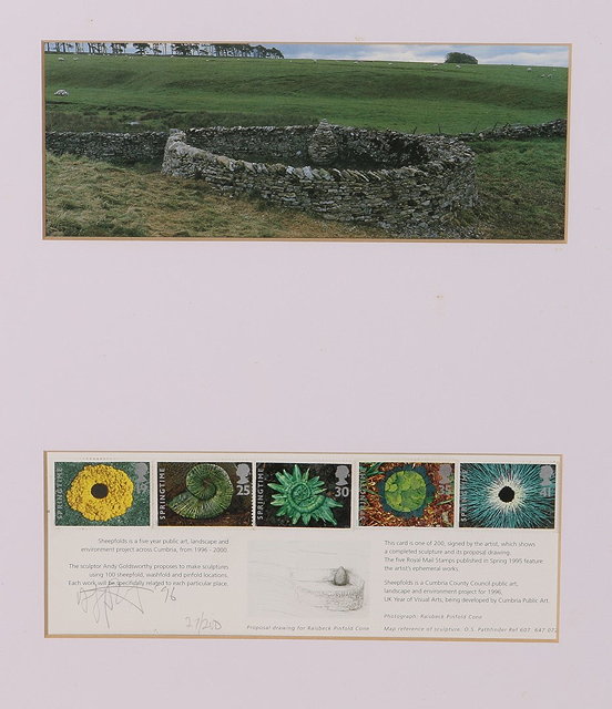 Appraisal: Andy Goldsworthy British b Sheepfolds signed dated and numbered in