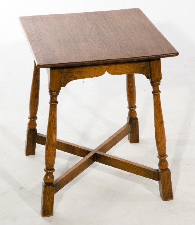 Appraisal: LIBERTY CO OAK OCCASIONAL TABLE c the square moulded top