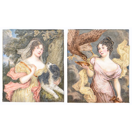 Appraisal: A pair of outside decorated Derby plaques painted by William