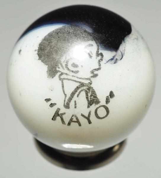 Appraisal: Peltier Kayo Comic Marble Description White base with black aventurine