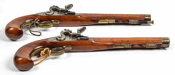 Appraisal: Contemporary Brace of Flintlock Pistols by Martin Blattner These caliber