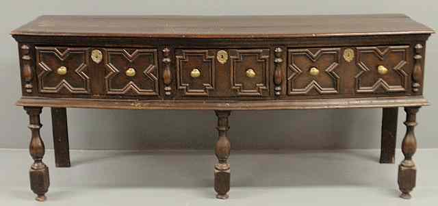 Appraisal: Welsh dresser th c the three drawers with carved fronts