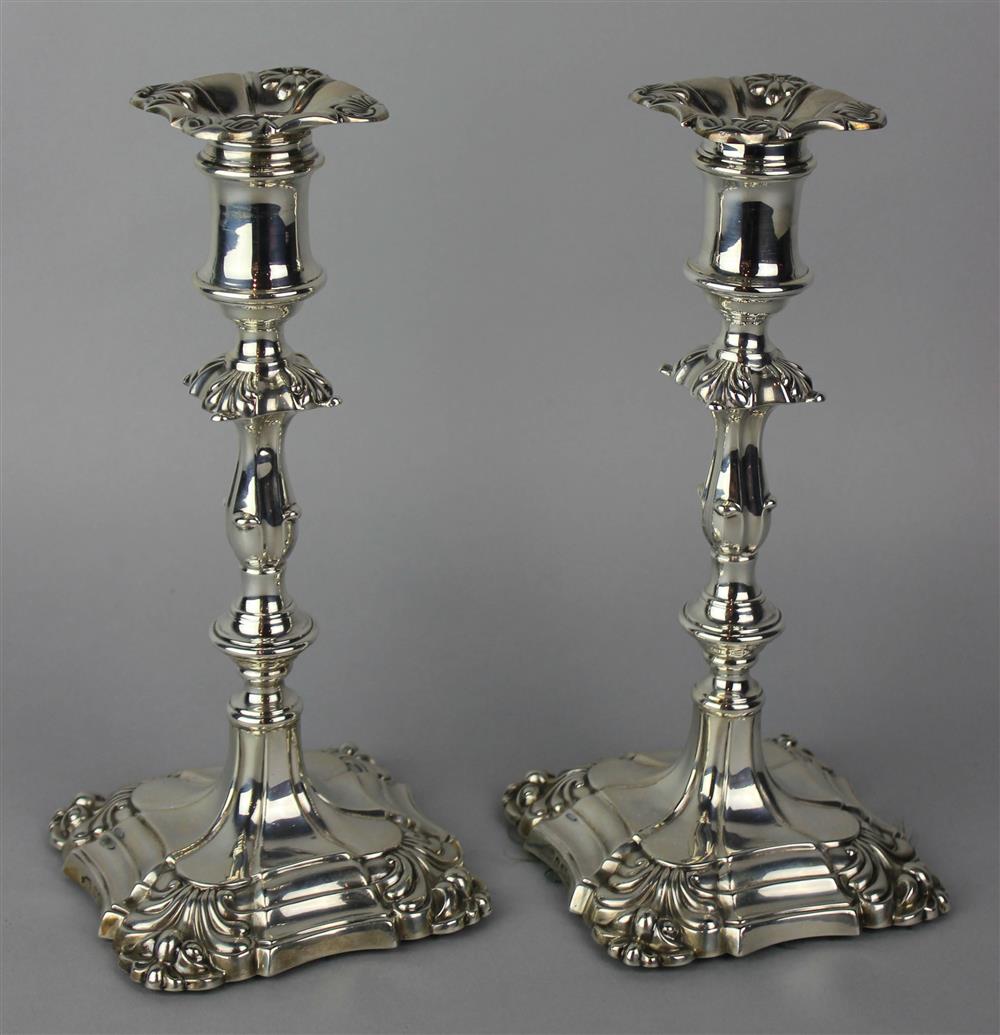 Appraisal: PAIR OF VICTORIAN SILVER WEIGHTED CANDLESTICKS probably by Henry Wilkinson