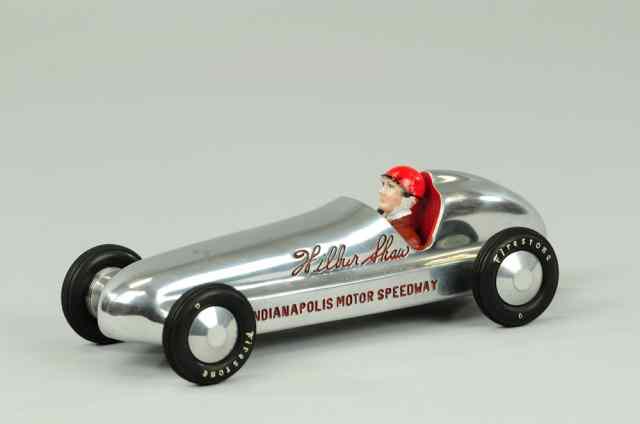 Appraisal: WILBUR SHAW INDIANAPOLIS SPEEDWAY RACER Cast aluminum with rubber tires