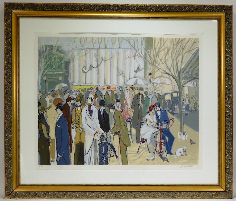 Appraisal: Isaac Maimon French Street Scene Lithograph Isaac Maimon Israel b