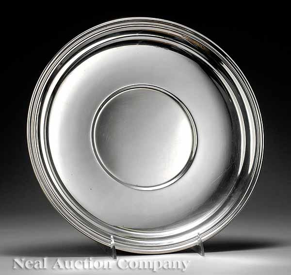 Appraisal: An International Sterling Silver Sandwich Tray plain circular form with