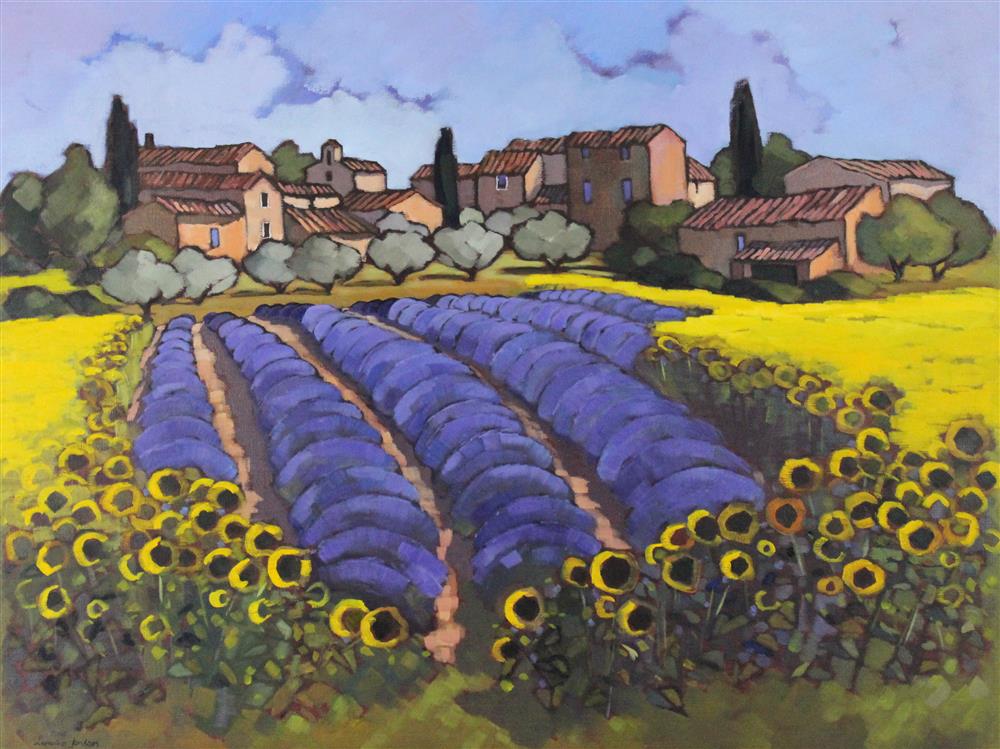 Appraisal: LORRAINE JORDAN AMERICAN - LAVENDER AND SUNFLOWER FIELDS PROVENCE Oil