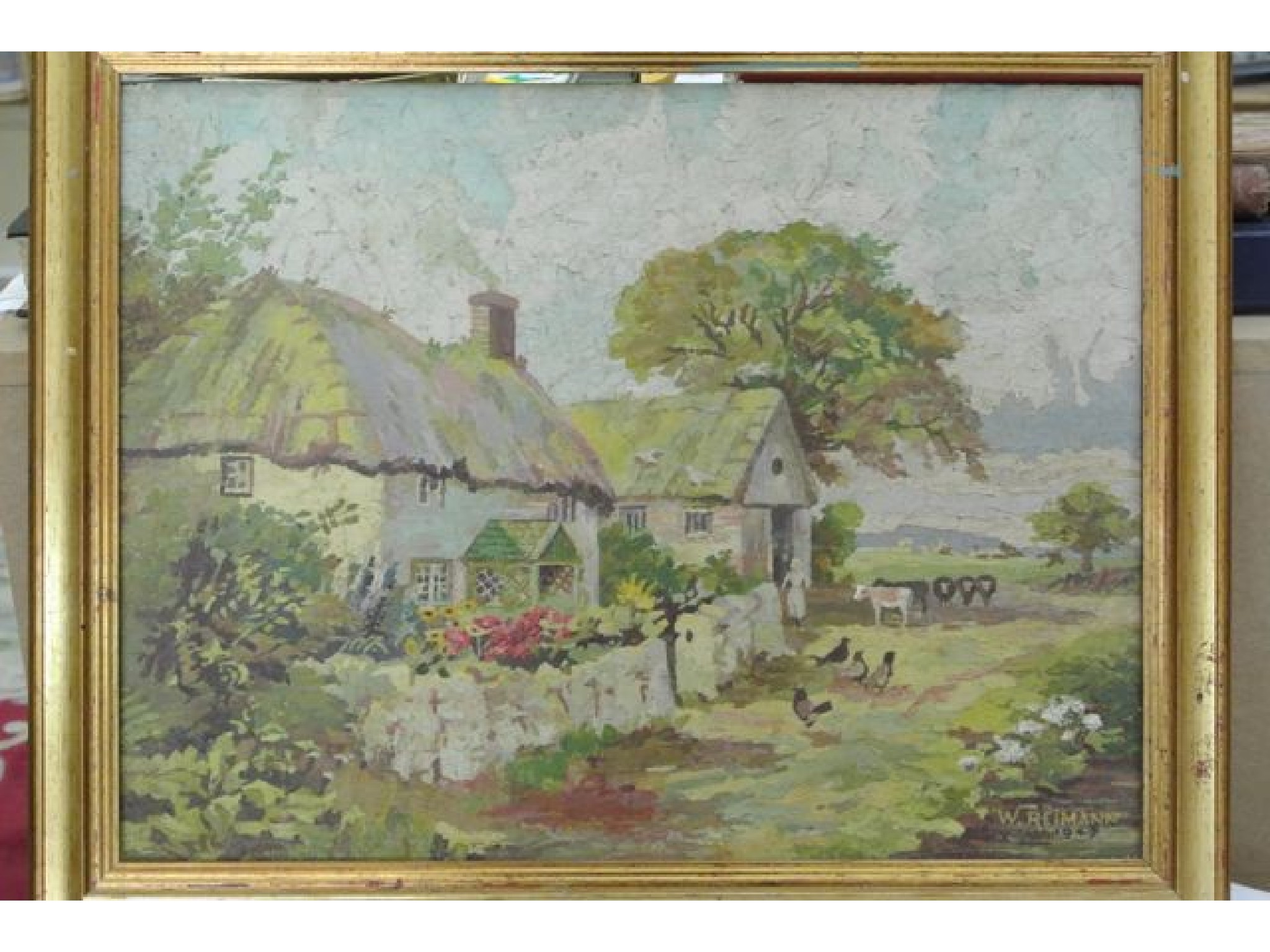 Appraisal: An oil painting on board of a country landscape with