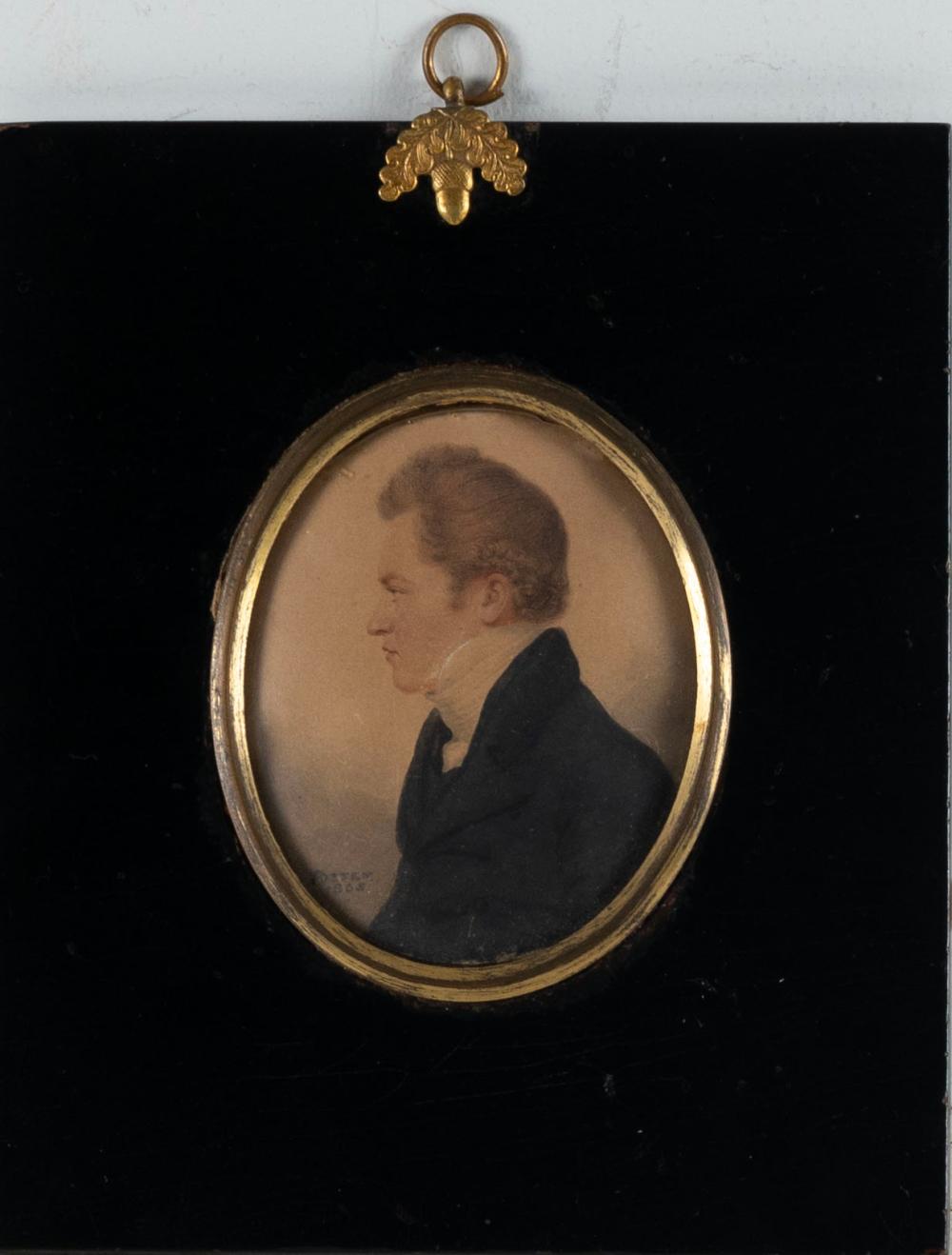 Appraisal: MINIATURE PORTRAIT OF A GENTLEMAN th Century Seen in profile