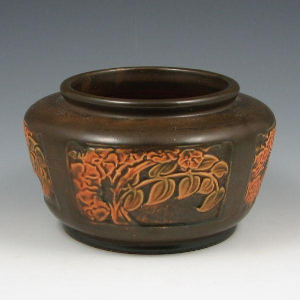 Appraisal: Roseville Panel - bowl in brown and orange Marked with