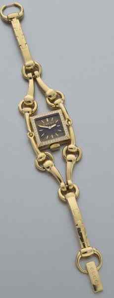 Appraisal: Gucci K gold and diamond watch the K yellow gold