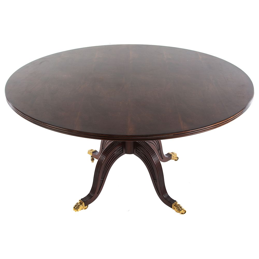 Appraisal: Classical Style Mahogany Round Pedestal Table Late th century mahogany