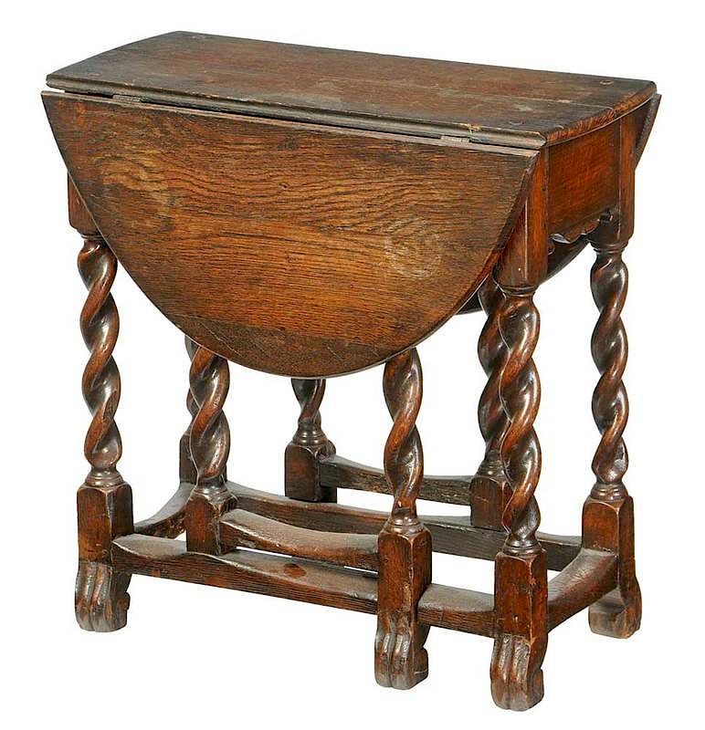 Appraisal: Early English Oak Drop Leaf Table th th century elements