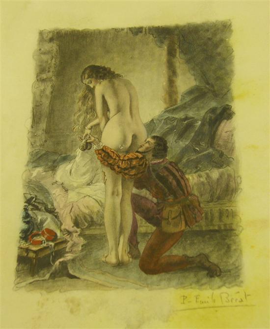 Appraisal: Thirty erotic hand tinted prints signed P Emile Beist h